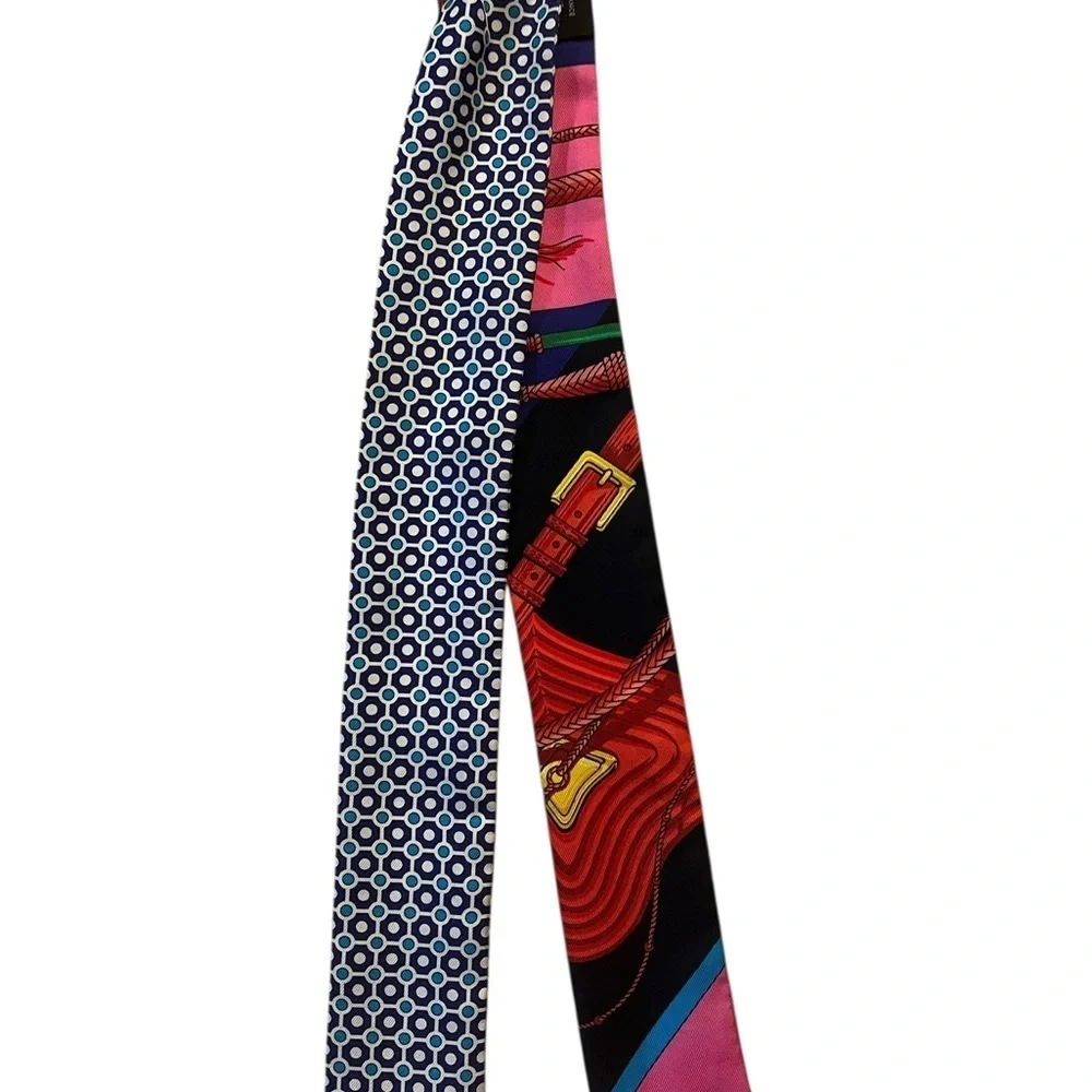 Hermes Clic Clac Cannage Silk Twilly Scarf